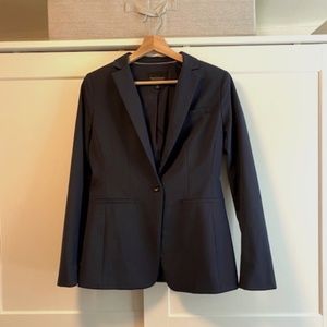 Banana Republic Navy Long & Lean Washable Wool Blazer Sz 4